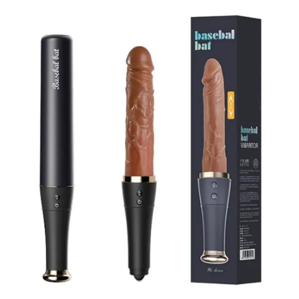 Vibrador Taco de Baseball com 10 Modos de Vai e Vem com Estimulador de Língua